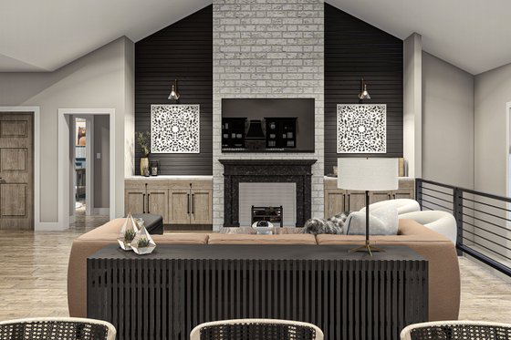 Interior - Family Room 1 for Modern House Plan #455-643 - 3 bed, 2 bath