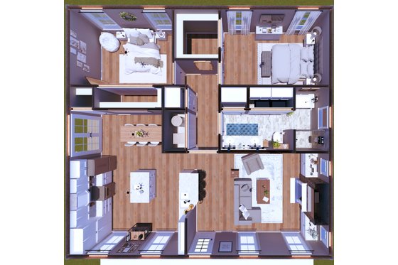 Floor Plan - Other Floor 1 for Farmhouse House Plan #44-233 - 2 bed, 1 bath