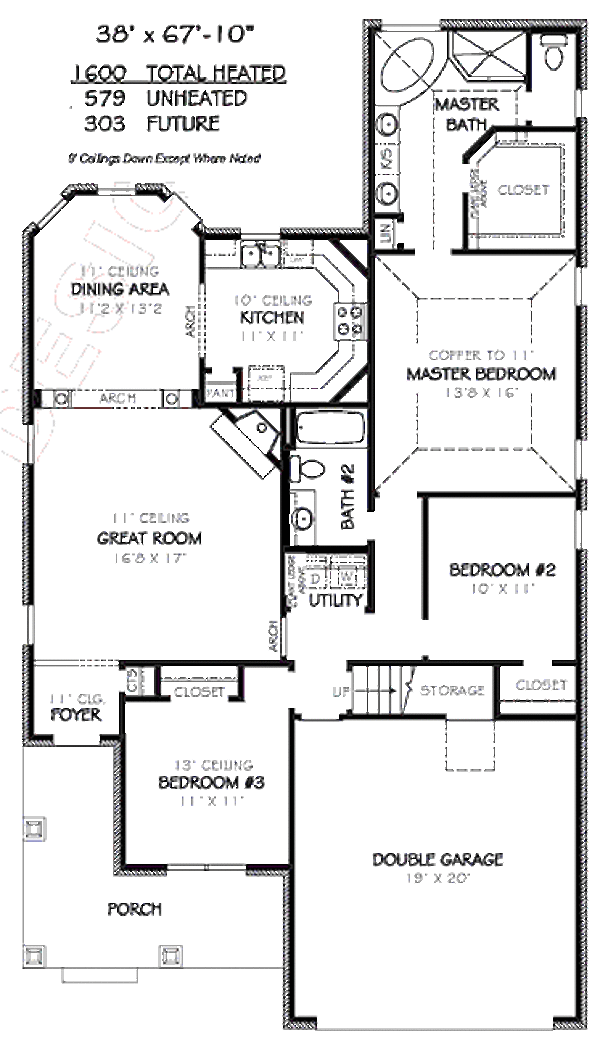 Craftsman Floor Plan - Main Floor Plan #424-191