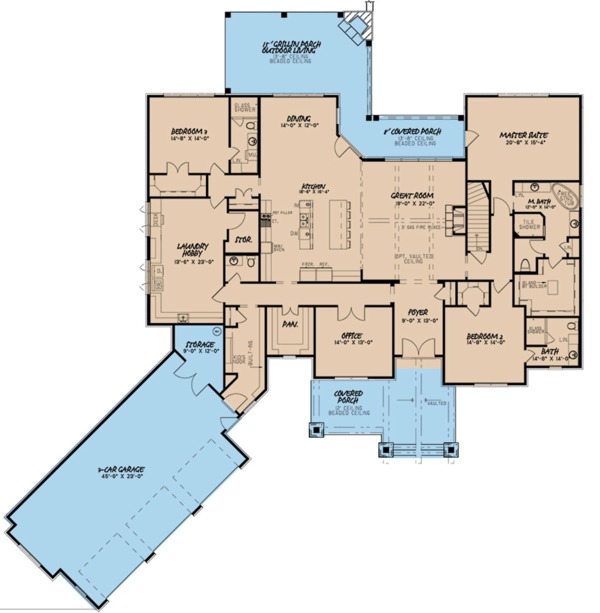 Craftsman Floor Plan - Main Floor Plan #923-110