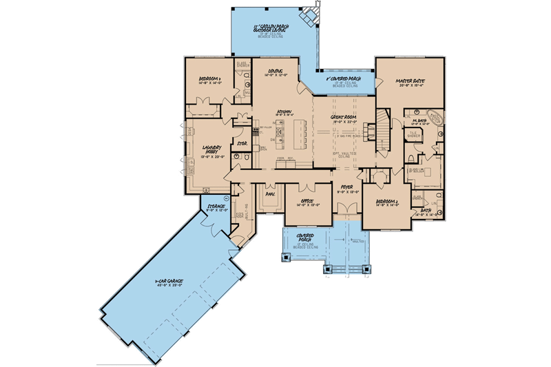 Home Plan - Floor Plan - Main Floor for Craftsman House Plan #923-110 - 4 bed, 4.5 bath