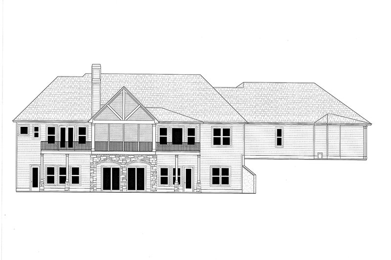 House Blueprint - Exterior - Rear Elevation 1 for Craftsman House Plan #437-116 - 4 bed, 4 bath