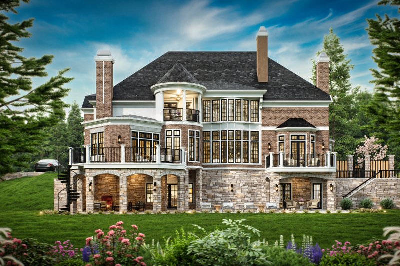 Architectural House Design - Exterior - Rear Elevation for European House Plan #119-419 - 4 bed, 4.5 bath