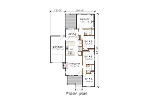 Floor Plan - Main Floor for Bungalow House Plan #79-310 - 4 bed, 2 bath