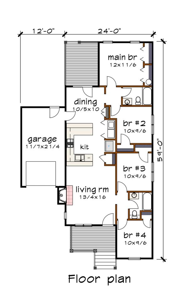 Home Plan - Bungalow Floor Plan - Main Floor Plan #79-310