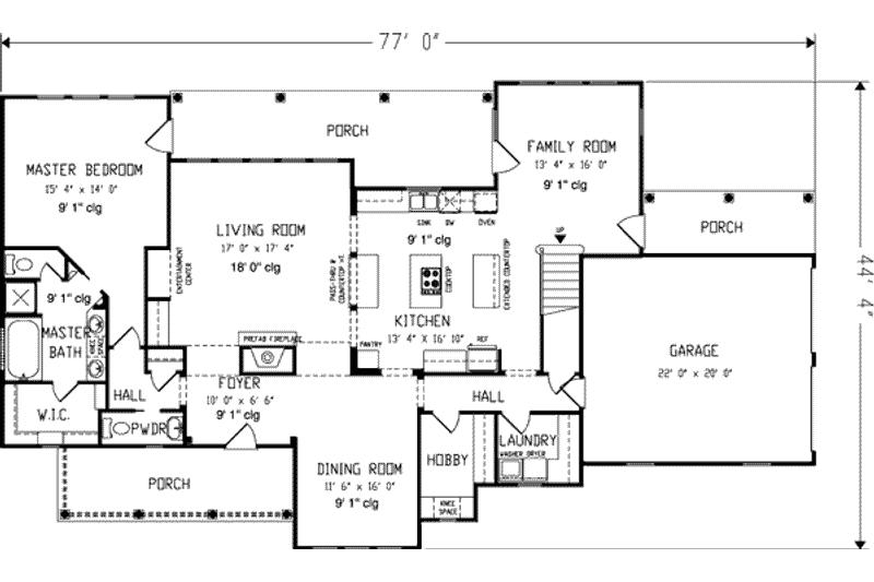 Home Plan - Floor Plan - Main Floor for European House Plan #410-347 - 4 bed, 3.5 bath