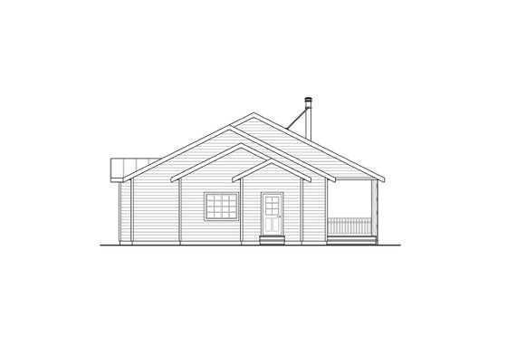 Exterior - Rear Elevation for Cottage House Plan #124-1302 - 3 bed, 2 bath
