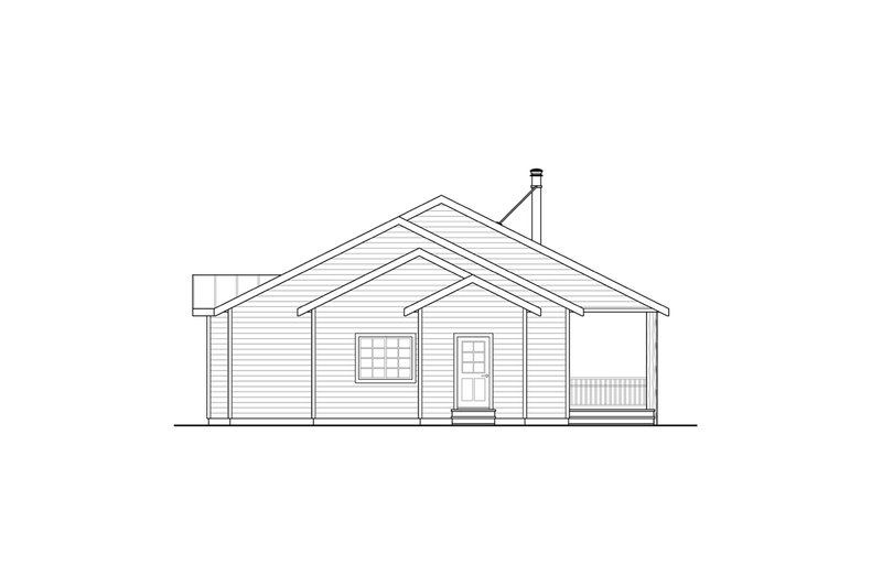 House Blueprint - Exterior - Rear Elevation for Cottage House Plan #124-1302 - 3 bed, 2 bath