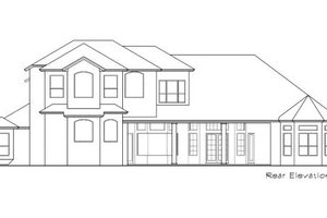 Exterior - Rear Elevation for European House Plan #135-103 - 5 bed, 5 bath