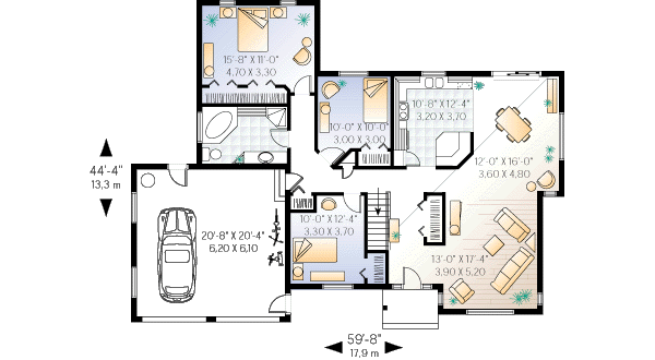 House Plan Design - Traditional Floor Plan - Main Floor Plan #23-123
