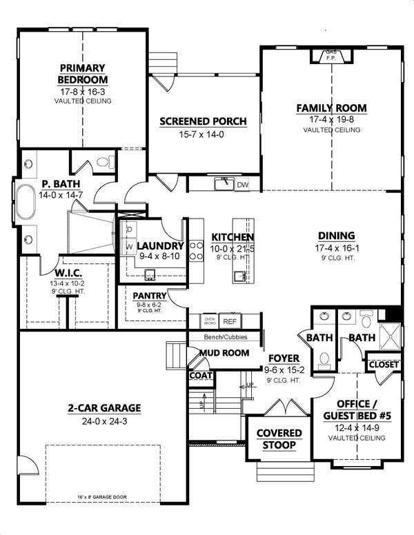 Architectural House Design - Contemporary Floor Plan - Main Floor Plan #1080-25