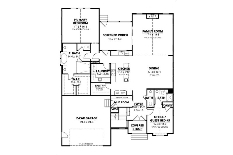 Architectural House Design - Floor Plan - Main Floor for Contemporary House Plan #1080-25 - 5 bed, 4.5 bath