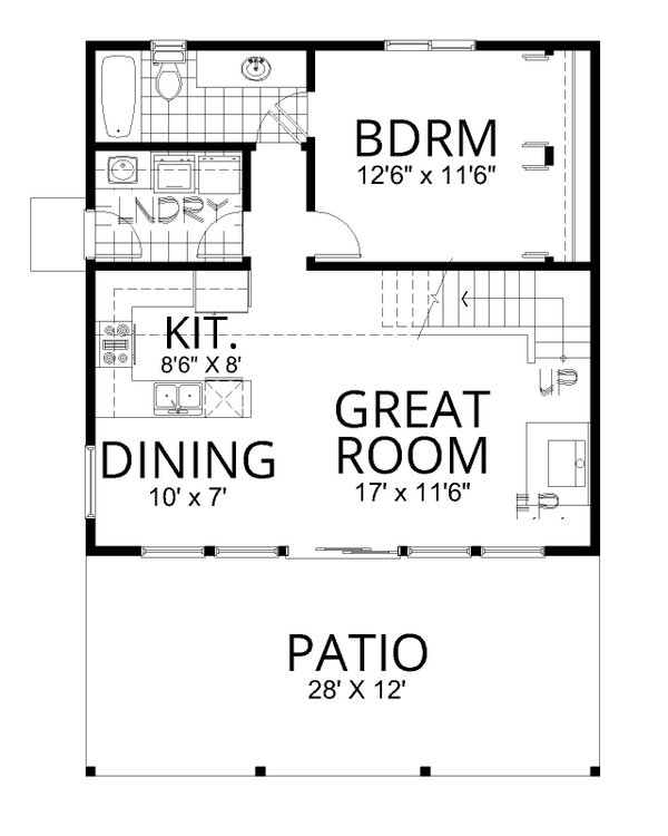 Cabin Floor Plan - Main Floor Plan #112-296