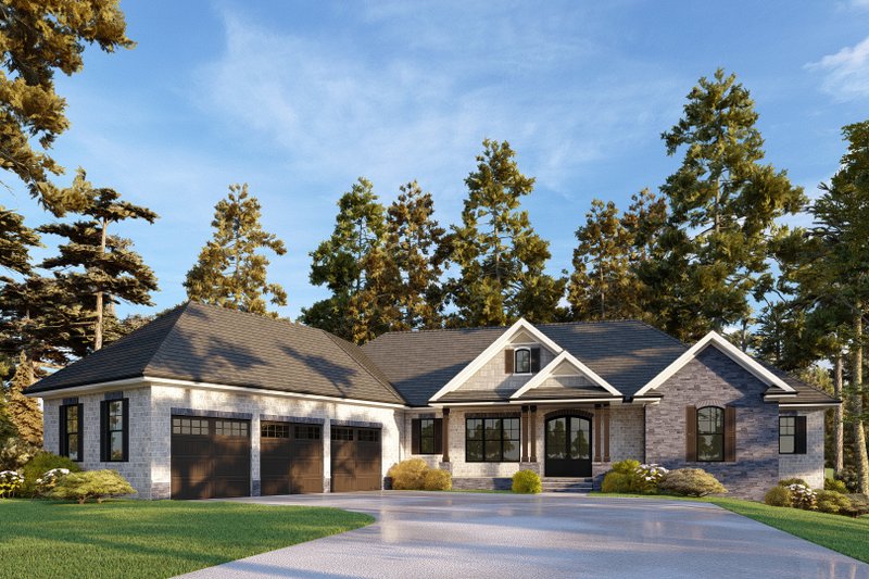 Architectural House Design - Exterior - Front Elevation 3 for Modern House Plan #437-130 - 4 bed, 4 bath