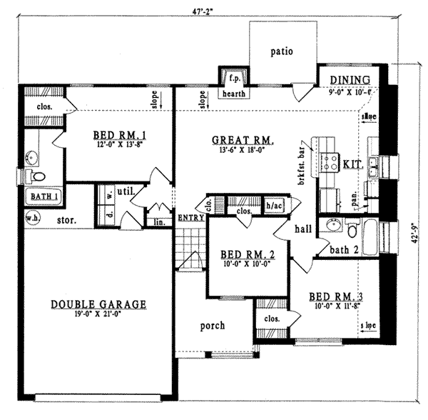 Traditional Floor Plan - Main Floor Plan #42-220