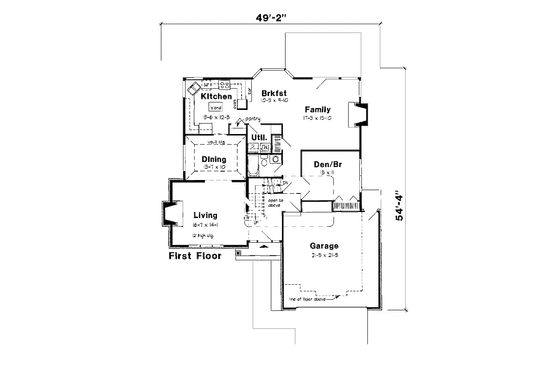 Floor Plan - Main Floor for Modern House Plan #312-820 - 3 bed, 3 bath