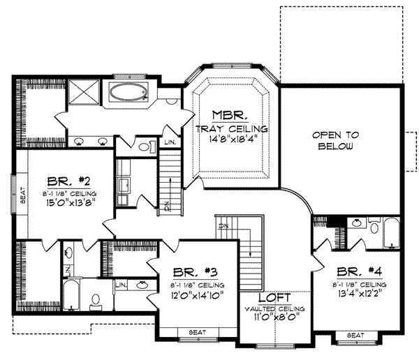 European Floor Plan - Upper Floor Plan #70-638