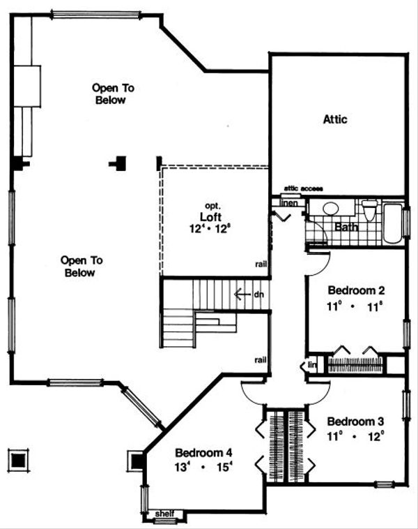 European Floor Plan - Upper Floor Plan #417-279