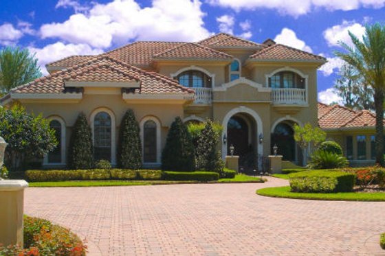 Exterior - Front Elevation for European House Plan #135-195 - 6 bed, 6.5 bath