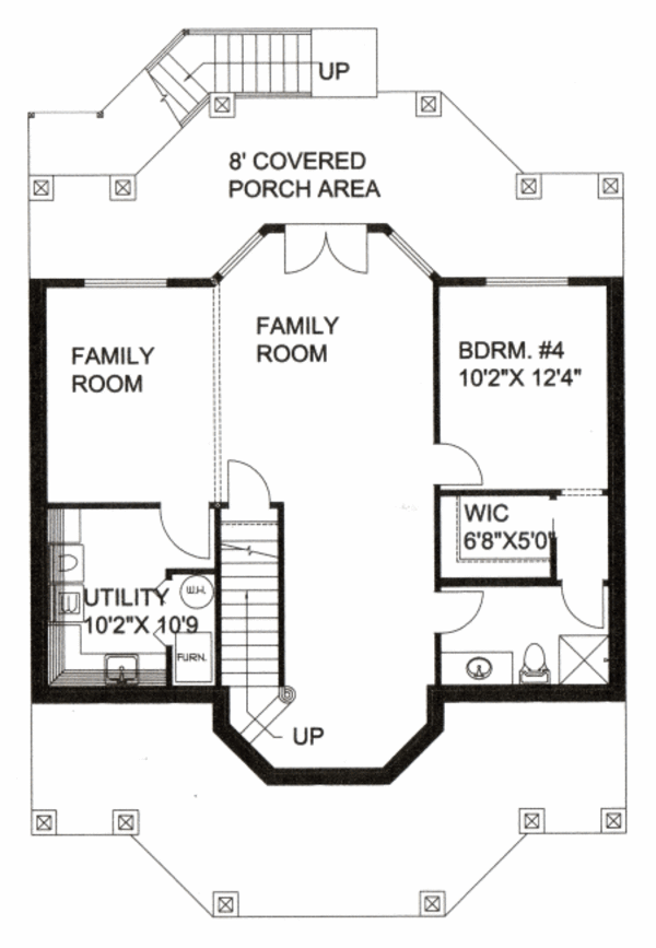 House Blueprint - Victorian Floor Plan - Lower Floor Plan #117-701