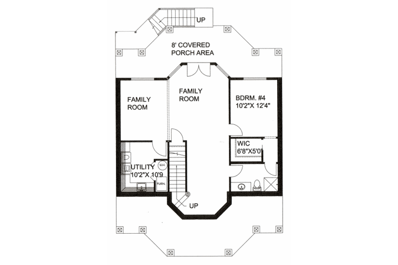 Dream House Plan - Floor Plan - Lower Floor for Victorian House Plan #117-701 - 4 bed, 3 bath