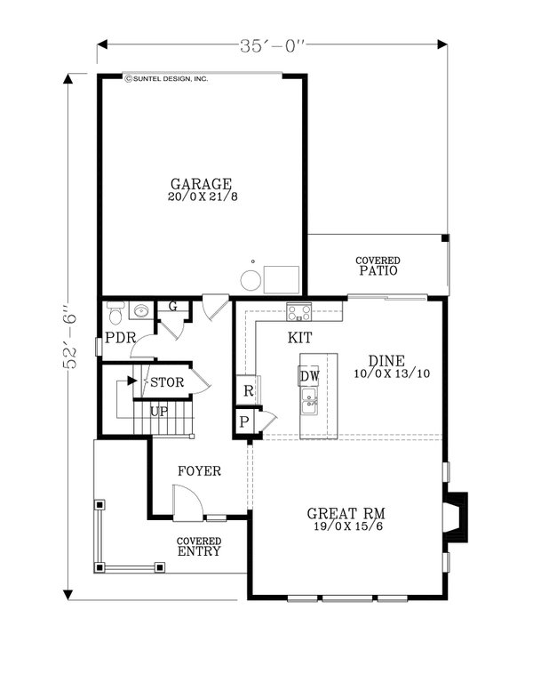 Craftsman Floor Plan - Main Floor Plan #53-710