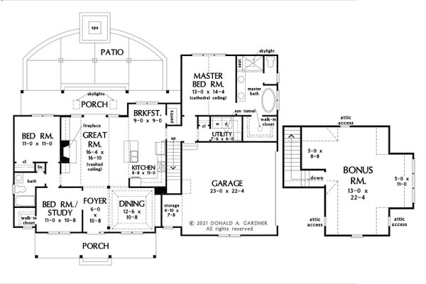 House Blueprint - Farmhouse Floor Plan - Main Floor Plan #929-1144
