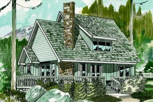 Cottage Exterior - Front Elevation Plan #47-103