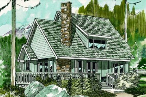 Exterior - Front Elevation for Cottage House Plan #47-103 - 3 bed, 2 bath