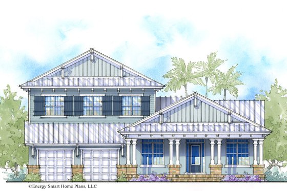 Exterior - Front Elevation 3 for Cottage House Plan #938-89 - 5 bed, 4 bath