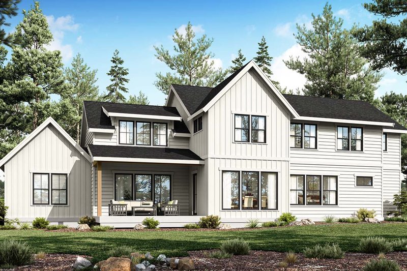 House Design - Exterior - Rear Elevation for Farmhouse House Plan #1070-234 - 4 bed, 3.5 bath