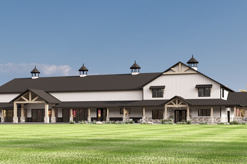 House Blueprint - Barndominium Exterior - Front Elevation Plan #1064-382