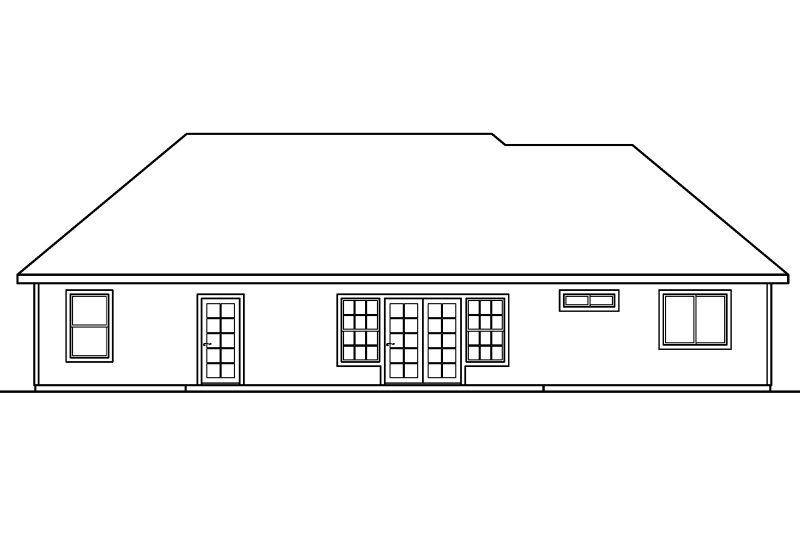 Home Plan - Exterior - Rear Elevation for Ranch House Plan #124-580 - 3 bed, 2.5 bath