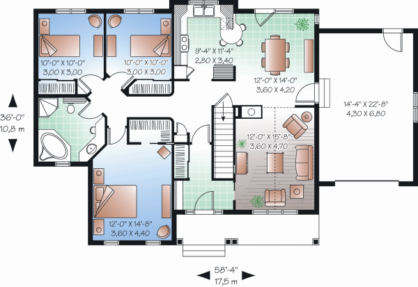 Architectural House Design - Cottage Floor Plan - Main Floor Plan #23-2210