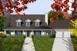 Country Exterior - Front Elevation Plan #40-408