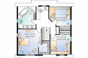 Floor Plan - Upper Floor for Farmhouse House Plan #23-448 - 3 bed, 1.5 bath
