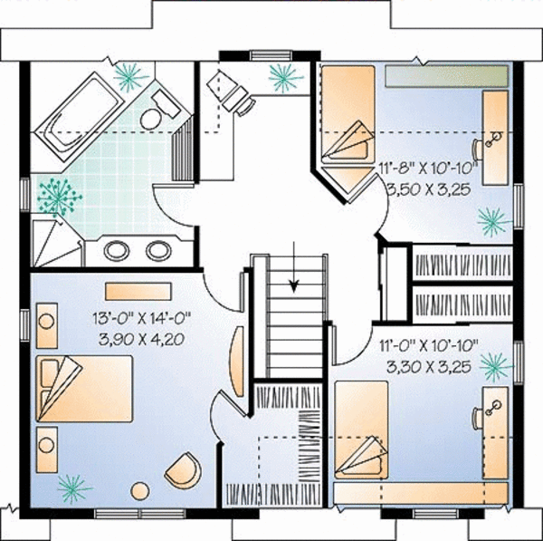 House Plan Design - Farmhouse Floor Plan - Upper Floor Plan #23-448