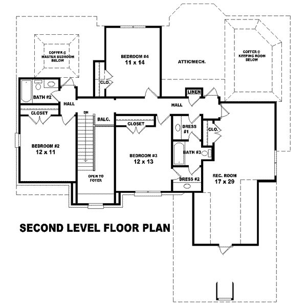 European Floor Plan - Upper Floor Plan #81-1496