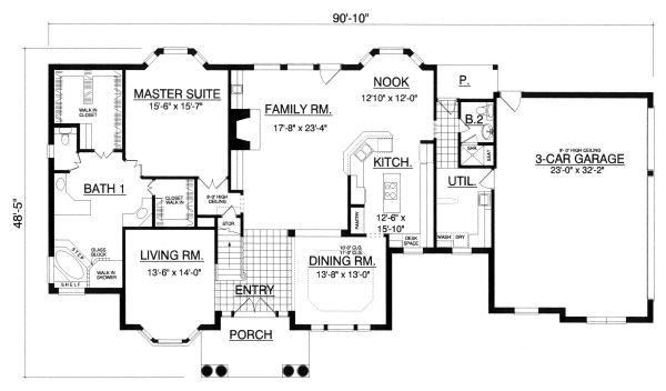 European Floor Plan - Main Floor Plan #40-400