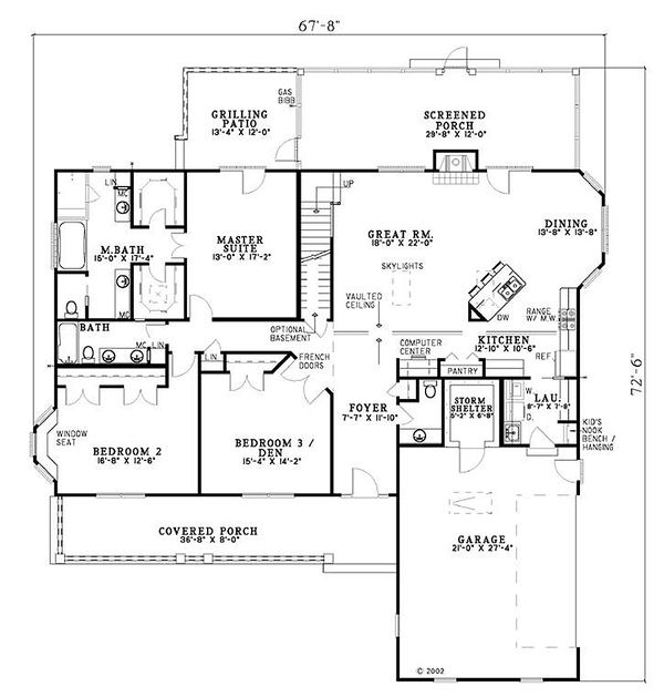 Farmhouse Floor Plan - Main Floor Plan #17-454