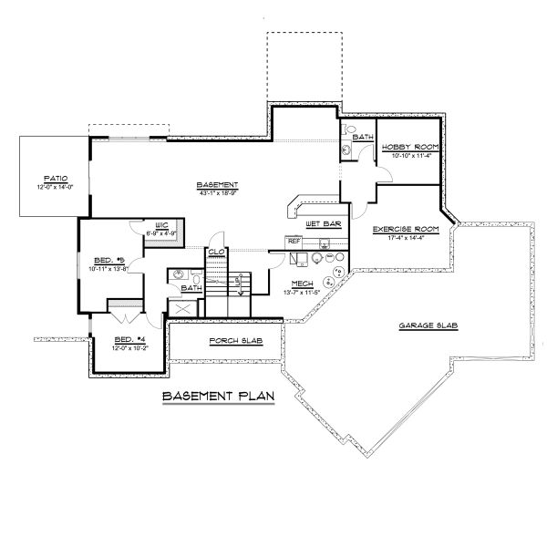 House Plan Design - Craftsman Floor Plan - Lower Floor Plan #1064-83