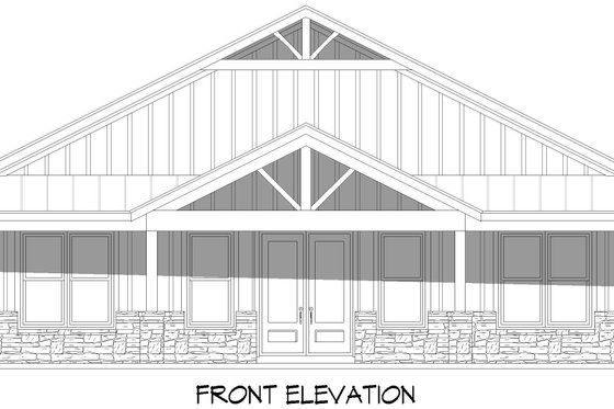 Exterior - Front Elevation 3 for Country House Plan #932-1128 - 4 bed, 3 bath