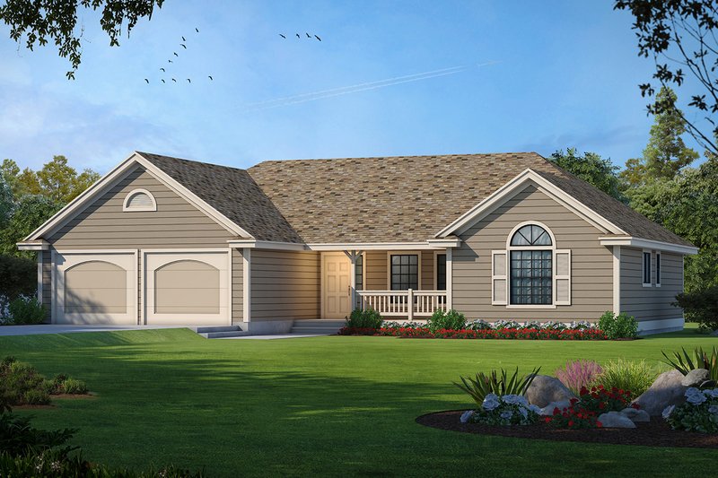 Traditional Style House Plan - 2 Beds 2 Baths 1288 Sq/Ft Plan #93-102
