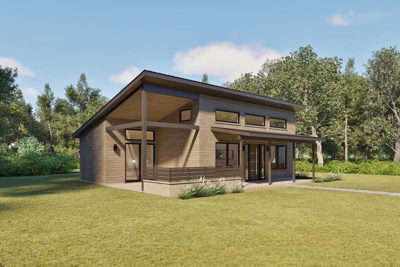 Architectural House Design - Exterior - Front Elevation 5 for Modern House Plan #1105-14 - 2 bed, 1 bath