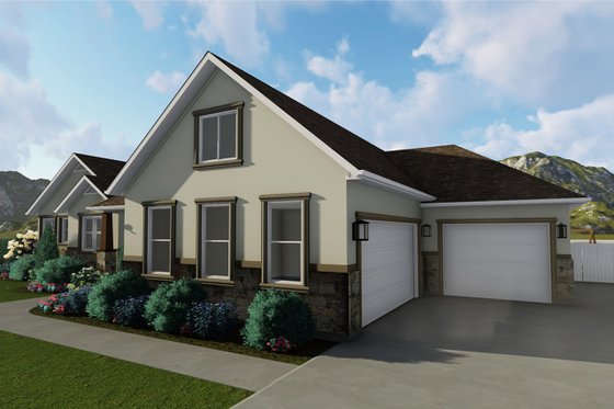 Exterior - Front Elevation 4 for Ranch House Plan #1060-2 - 2 bed, 2 bath