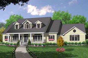 Country Exterior - Front Elevation Plan #40-330