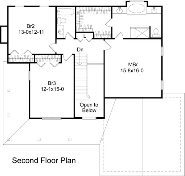 Country Floor Plan - Upper Floor Plan #22-520