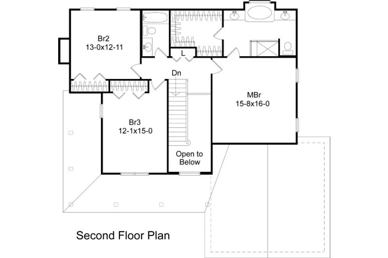 Dream House Plan - Floor Plan - Upper Floor for Country House Plan #22-520 - 3 bed, 2.5 bath