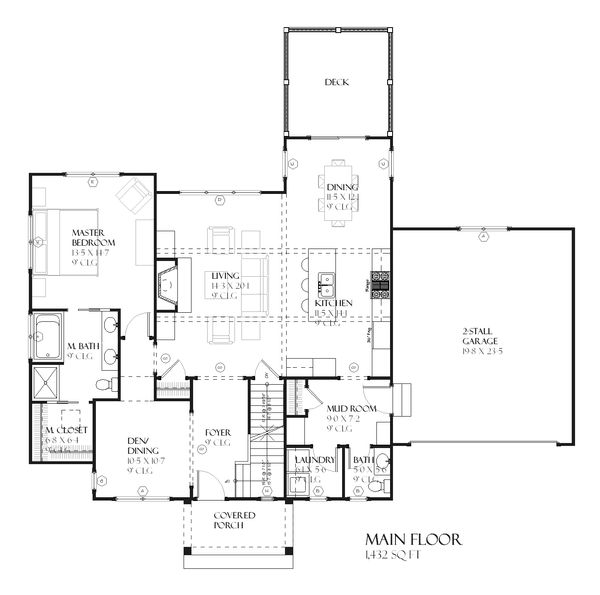 Tudor Floor Plan - Main Floor Plan #901-70
