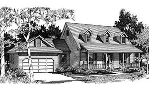 Country Exterior - Front Elevation Plan #14-211
